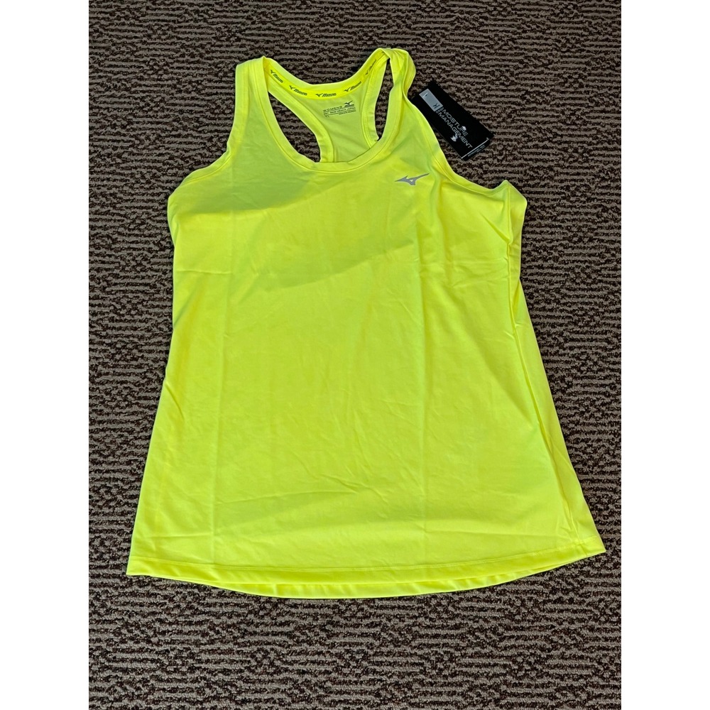 Mizuno Womens Inspire Singlet 2.0 Safety Yellow Running Tank Top XL 421401
